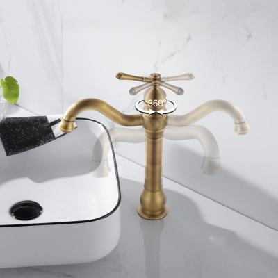 Смеситель для раковины в ретро стиле Golden-7